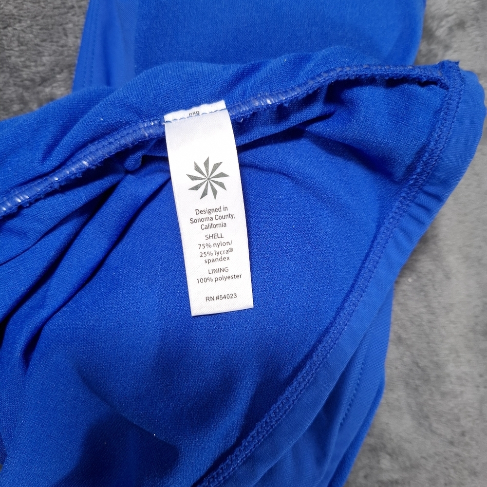 Athleta Shirrendipity Halter Tankini Swim Top Blue Size Small - Picture 6 of 6